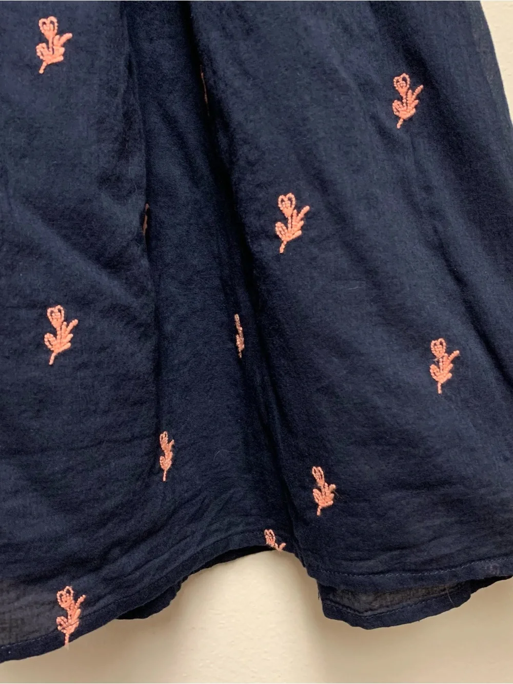 Pink Chicken Ave Bella Embroidered Dress Girls Size 14 Navy Blue Boho Peasant - Picture 5 of 11